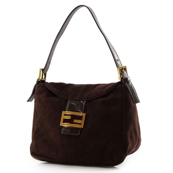 Fendi Handbags - Fendi Shoulder Bag Brown Suede
